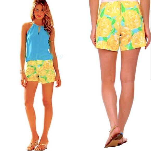 Lilly Pulitzer Deenie Floral Short Sunglow Yellow - Picture 4 of 9